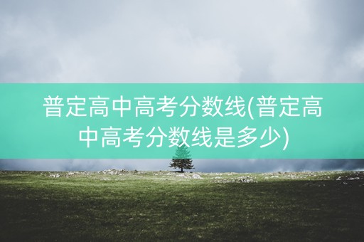 普定高中高考分数线(普定高中高考分数线是多少)