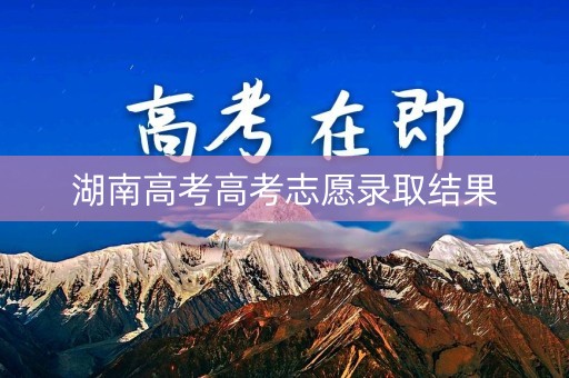 湖南高考高考志愿录取结果