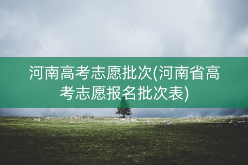 河南高考志愿批次(河南省高考志愿报名批次表) 河南高考志愿批次(河南省高考志愿报名批次表)