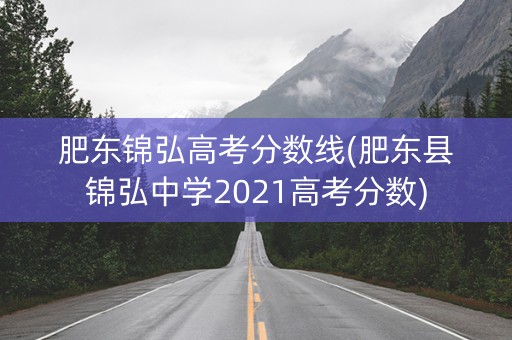 肥东锦弘高考分数线(肥东县锦弘中学2021高考分数)
