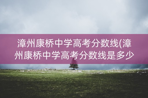 漳州康桥中学高考分数线(漳州康桥中学高考分数线是多少)