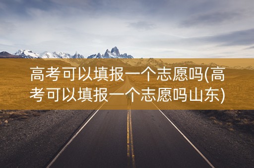 高考可以填报一个志愿吗(高考可以填报一个志愿吗山东)