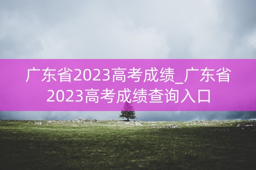 广东省2023高考成绩_广东省2023高考成绩查询入口