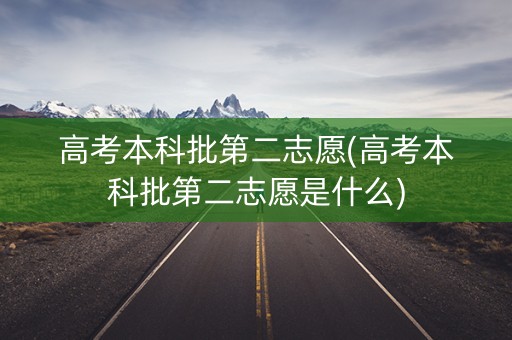 高考本科批第二志愿(高考本科批第二志愿是什么)