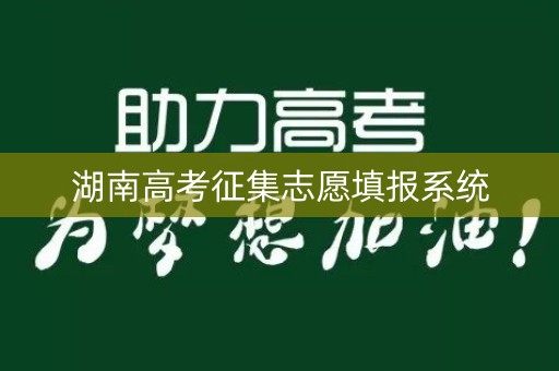 湖南高考征集志愿填报系统
