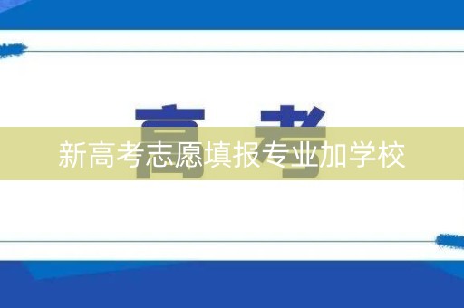 新高考志愿填报专业加学校
