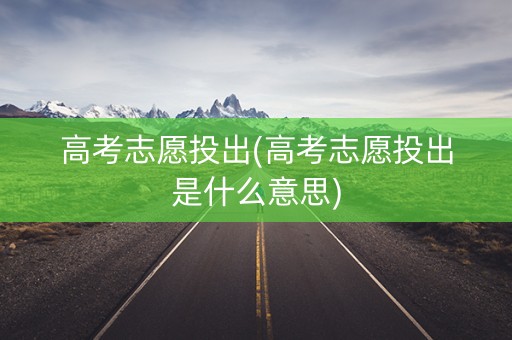 高考志愿投出(高考志愿投出是什么意思)