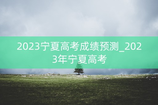 2023宁夏高考成绩预测_2023年宁夏高考