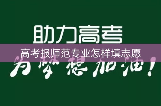 高考报师范专业怎样填志愿