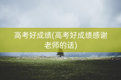 高考好成绩(高考好成绩感谢老师的话)