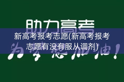 新高考报考志愿(新高考报考志愿有没有服从调剂)