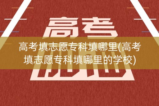 高考填志愿专科填哪里(高考填志愿专科填哪里的学校)