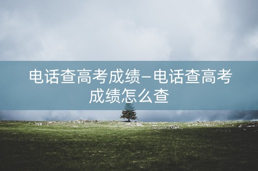 电话查高考成绩—电话查高考成绩怎么查