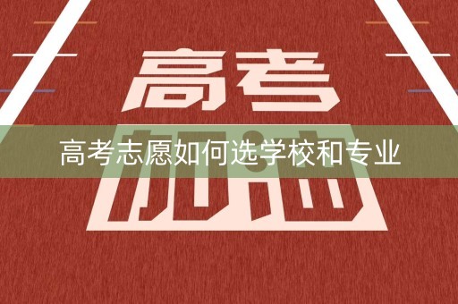 高考志愿如何选学校和专业