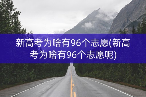 新高考为啥有96个志愿(新高考为啥有96个志愿呢)