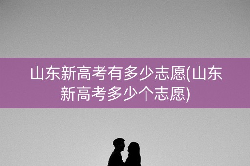 山东新高考有多少志愿(山东新高考多少个志愿)