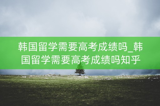 韩国留学需要高考成绩吗_韩国留学需要高考成绩吗知乎
