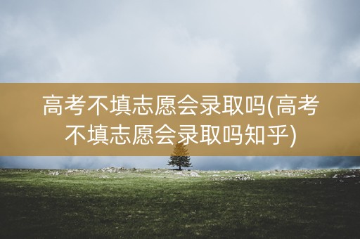 高考不填志愿会录取吗(高考不填志愿会录取吗知乎)