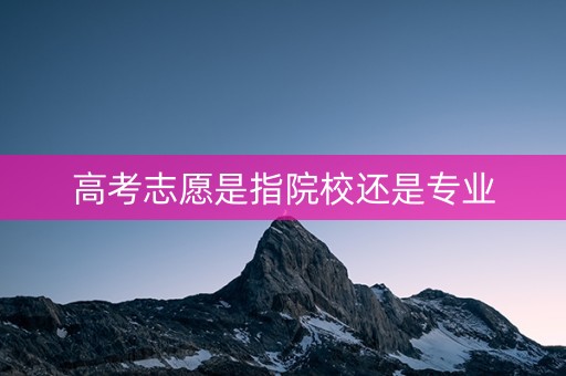 高考志愿是指院校还是专业