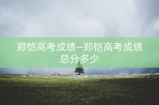 郑恺高考成绩—郑恺高考成绩总分多少