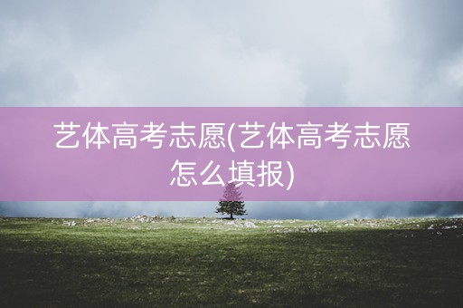 艺体高考志愿(艺体高考志愿怎么填报)