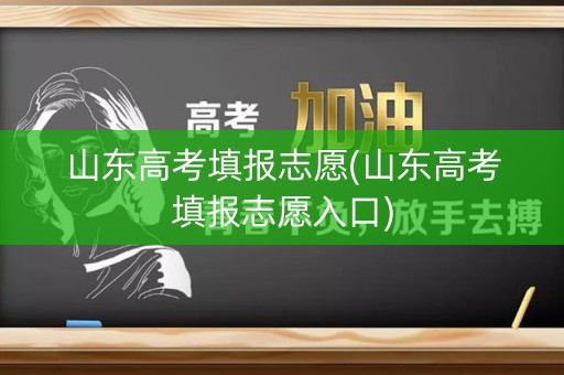 山东高考填报志愿(山东高考填报志愿入口)