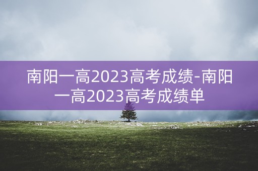 南阳一高2023高考成绩-南阳一高2023高考成绩单