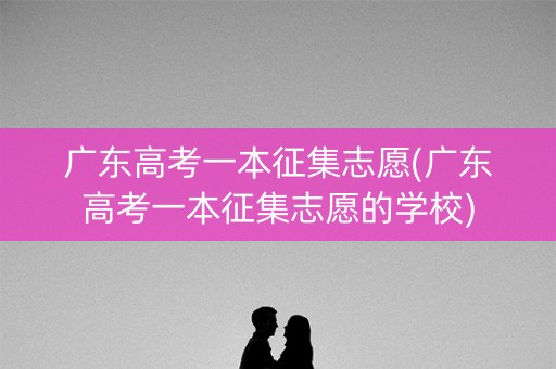 广东高考一本征集志愿(广东高考一本征集志愿的学校)