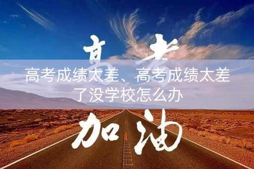 高考成绩太差、高考成绩太差了没学校怎么办