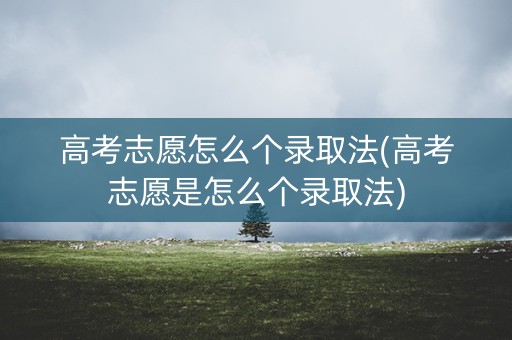 高考志愿怎么个录取法(高考志愿是怎么个录取法)