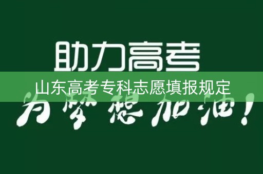 山东高考专科志愿填报规定