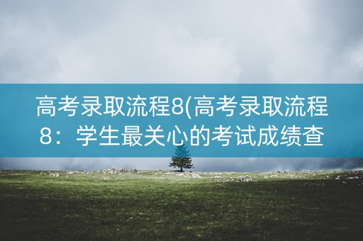 高考录取流程8(高考录取流程8：学生最关心的考试成绩查询和学校志愿填报)