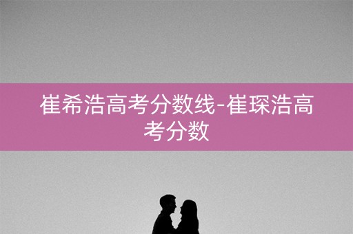 崔希浩高考分数线-崔琛浩高考分数