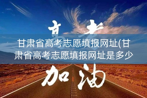 甘肃省高考志愿填报网址(甘肃省高考志愿填报网址是多少)