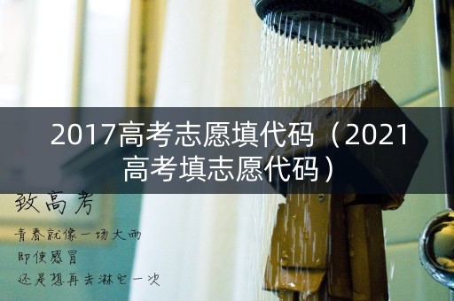 2017高考志愿填代码（2021高考填志愿代码）
