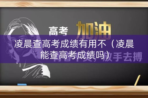 凌晨查高考成绩有用不（凌晨能查高考成绩吗）