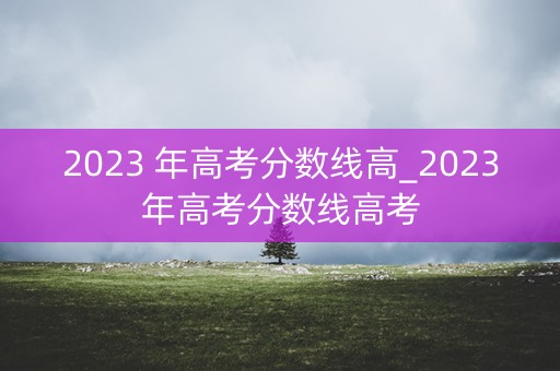 2023 年高考分数线高_2023年高考分数线高考