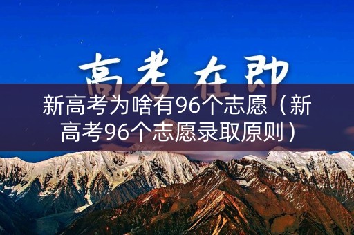 新高考为啥有96个志愿(新高考96个志愿录取原则) 新高考为啥有96个志愿(新高考96个志愿录取原则)