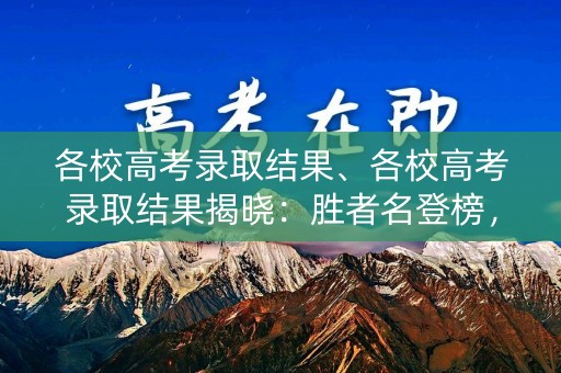 各校高考录取结果、各校高考录取结果揭晓：胜者名登榜，人生新篇章展开