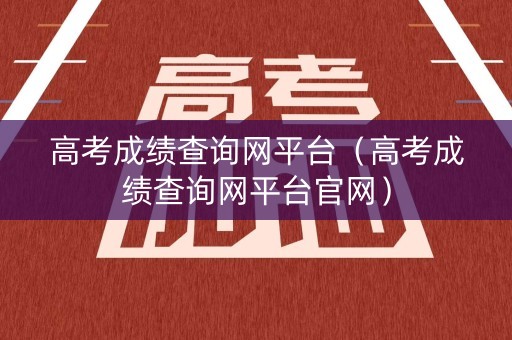 高考成绩查询网平台（高考成绩查询网平台官网）
