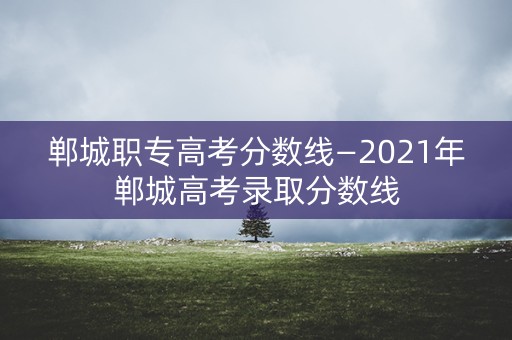 郸城职专高考分数线—2021年郸城高考录取分数线