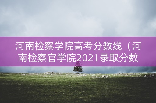 河南检察学院高考分数线（河南检察官学院2021录取分数线）