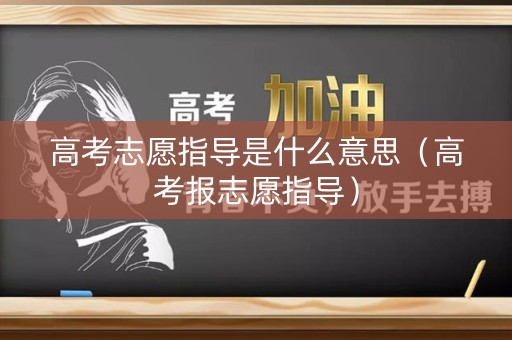 高考志愿指导是什么意思（高考报志愿指导）