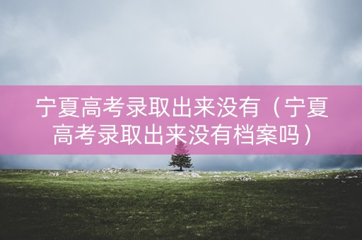 宁夏高考录取出来没有（宁夏高考录取出来没有档案吗）