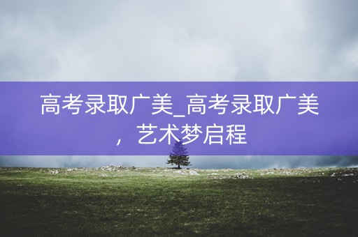 高考录取广美_高考录取广美，艺术梦启程