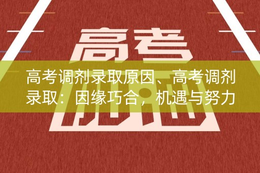 高考调剂录取原因、高考调剂录取：因缘巧合，机遇与努力相遇