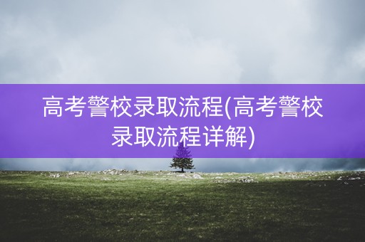 高考警校录取流程(高考警校录取流程详解)
