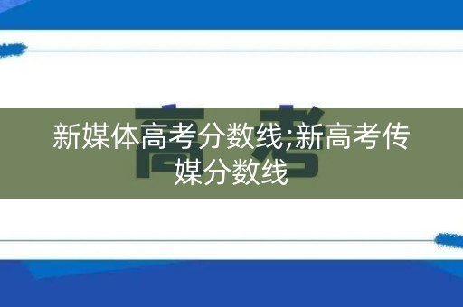 新媒体高考分数线;新高考传媒分数线