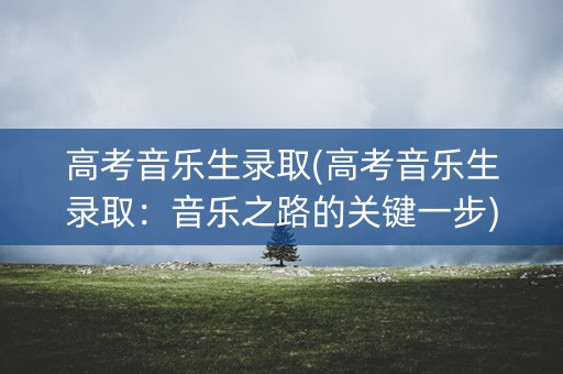 高考音乐生录取(高考音乐生录取:音乐之路的关键一步) 高考音乐生录取(高考音乐生录取:音乐之路的关键一步)