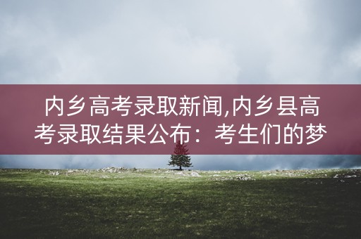 内乡高考录取新闻,内乡县高考录取结果公布：考生们的梦想即将实现